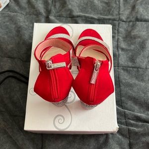 Red Rhinestone Heels